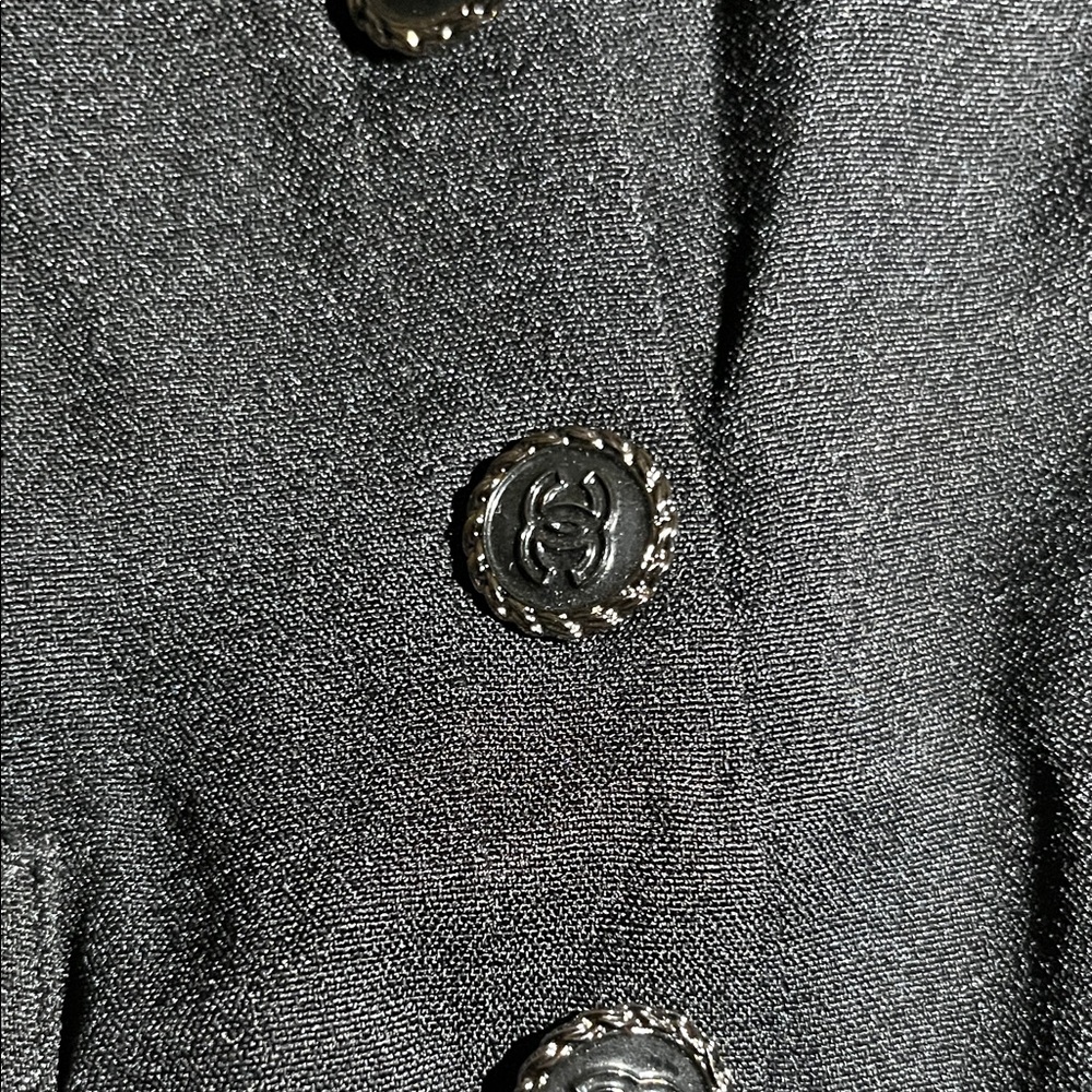 CHANEL Black Classic Button-Front Jacket - image 2